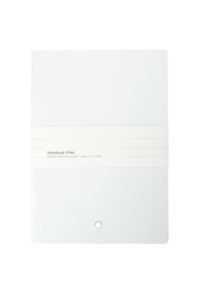 Montblanc Notebook #146 White Leather Premium Paper Lined Silver Cut Notebook