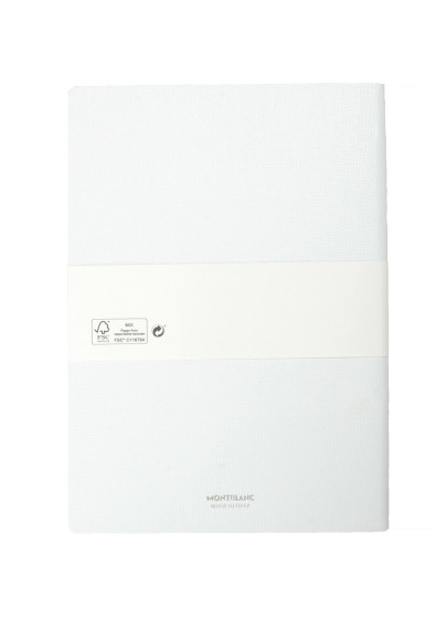 Montblanc Notebook #146 White Leather Premium Paper Lined Silver Cut Notebook: Picture 2