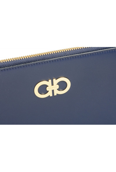 Salvatore Ferragamo Women's Logo Blue 100% Leather Clutch Bag: Picture 2