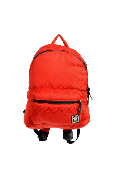 Versace Unisex True Red Logo Print Canvas Backpack