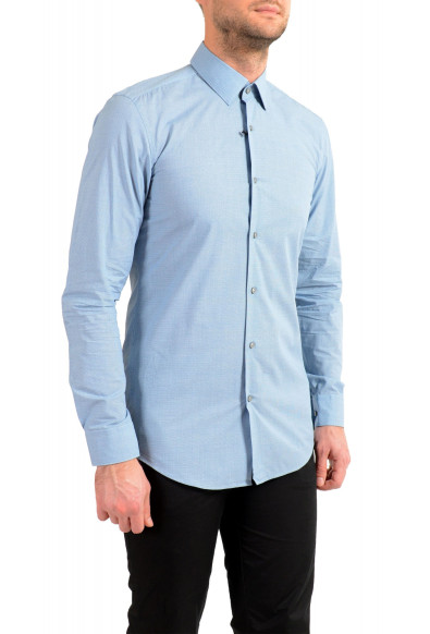 Hugo Boss Men's "Isko" Slim Fit Blue Geometric Print Dress Shirt