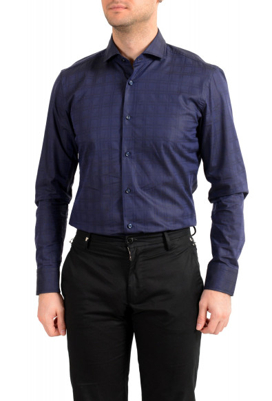 Hugo Boss Men's "Jason" Slim Fit Blue Geometric Print Dress Shirt: Picture 2