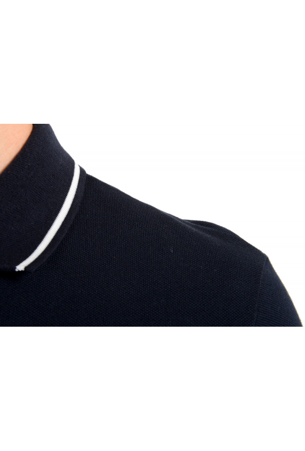 Versace Men's Navy Blue Logo Print Short Sleeve Polo Shirt: Picture 4