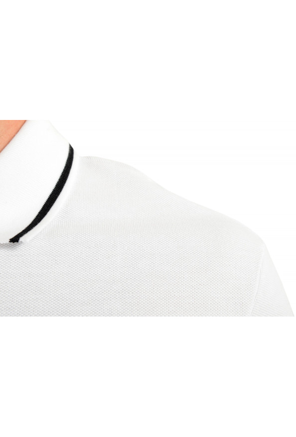 Versace Men's White Logo Print Short Sleeve Polo Shirt