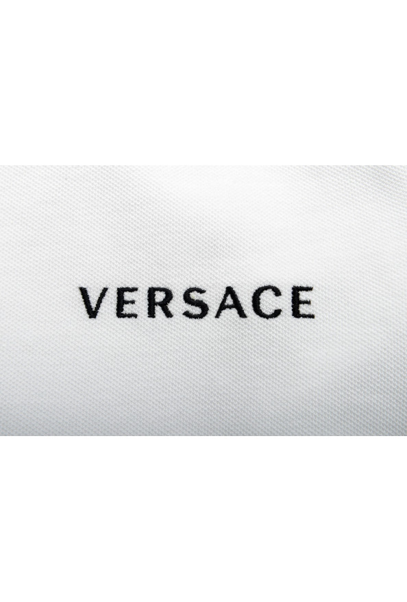 Versace Men's White Logo Print Short Sleeve Polo Shirt: Picture 5
