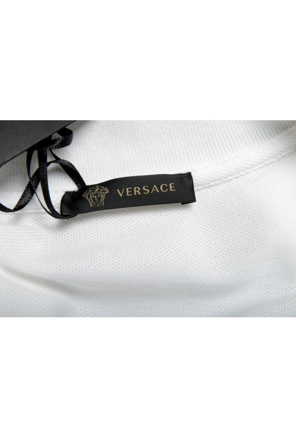 Versace Men's White Logo Print Short Sleeve Polo Shirt: Picture 7