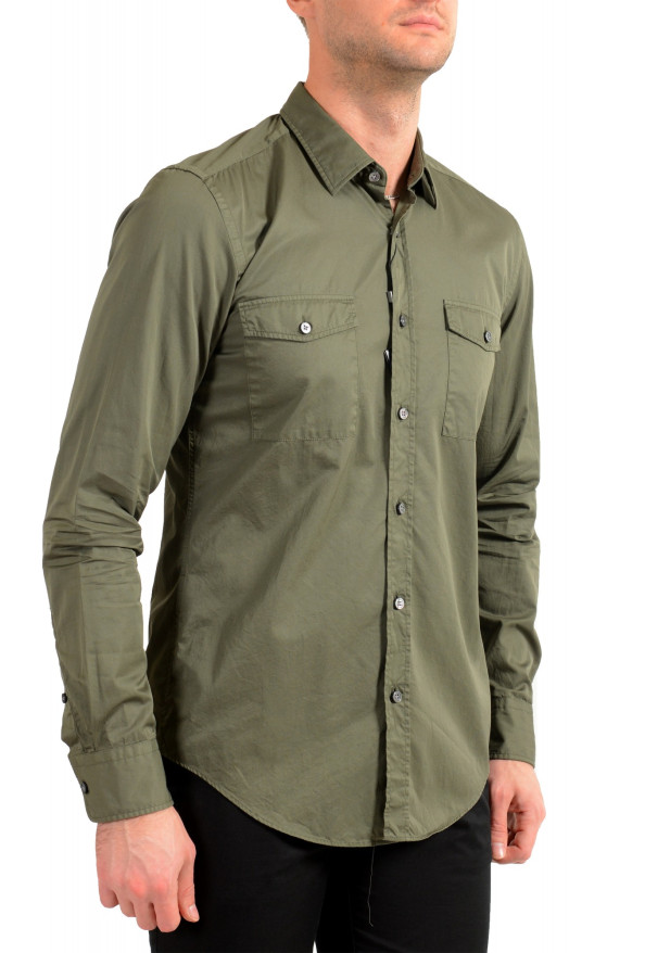 Hugo Boss Men's "T_Romolo" Slim Fit Olive Green Long Sleeve Shirt: Picture 2