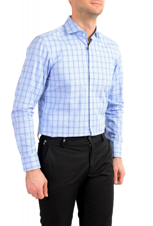 Hugo Boss Men's "Mark US" Sharp Fit Blue Plaid Dress Shirt: Picture 3