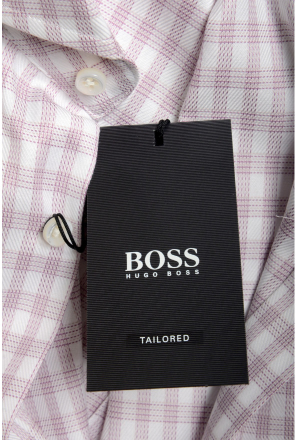 Hugo Boss Men's "T-Christo" Slim Fit Plaid Linen Dress Shirt: Picture 5
