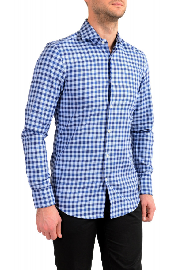 Hugo Boss "Jason" Men's Blue Plaid Slim Fit Long Sleeve Dress Shirt: Picture 2
