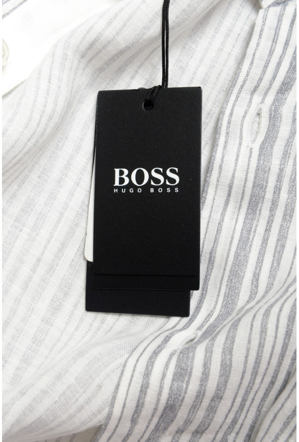 Hugo Boss Men's "Lukas_39F" Regular Fit Pure Linen Casual Shirt: Picture 8