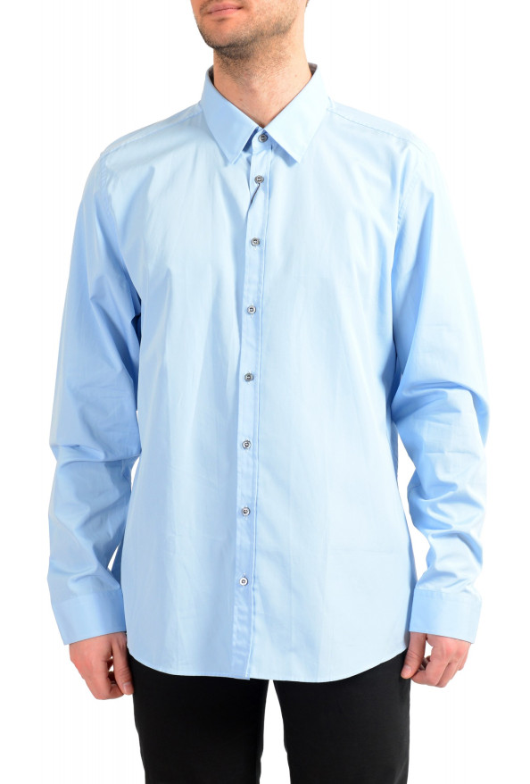 Gucci Men's Slim Fit Light Blue Long Sleeve Dress Shirt 