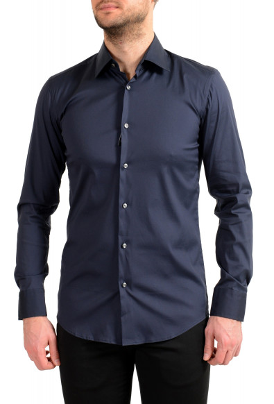 Hugo Boss Men's "Jango" Slim Fit Navy Blue Long Sleeve Dress Shirt