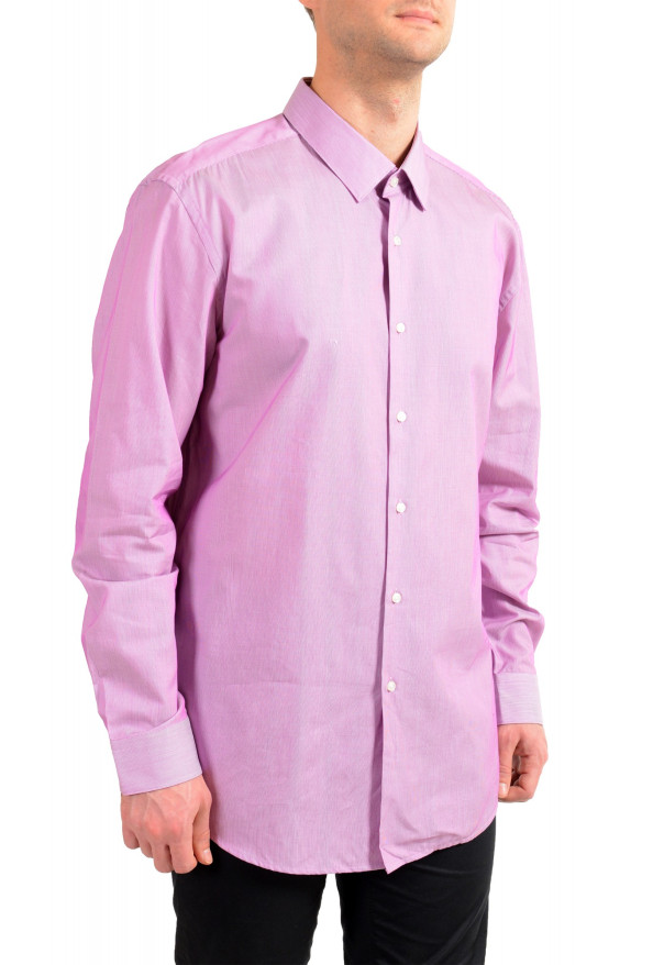 Hugo Boss Men's Isko Slim Fit Purple Striped Long Sleeve Dress Shirt: Picture 2
