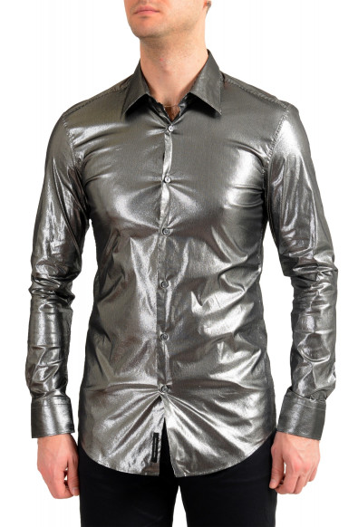 Hugo Boss Men's "Iros" Slim Fit Silver Long Sleeve Dress Shirt