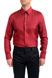 Hugo Boss Men's "Iros" 100% Silk Slim Fit Long Sleeve Shirt: Picture 4