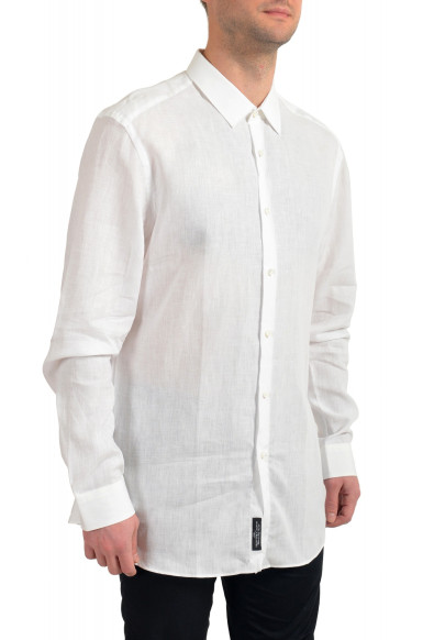 Hugo Boss Men's T-Charlie Slim Fit White 100% Linen Dress Shirt : Picture 2