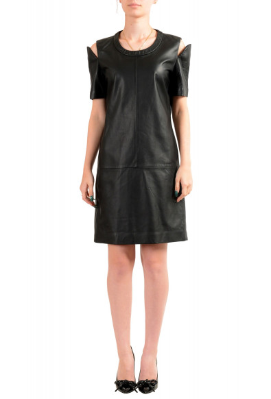 Maison Margiela Women's Black Leather Shift Dress 