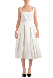 Dsquared2 Women's White Pleated Sundress Fit & Flare Dress