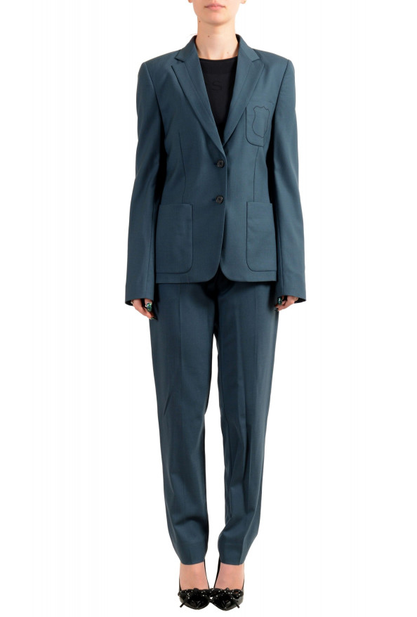 Maison Margiela Women's 100% Wool Green Two Button Pant Suit