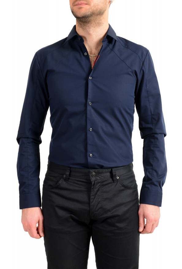 Hugo Boss Men's "Erle" Blue Extra Slim Fit Long Sleeve Dress Shirt: Picture 4