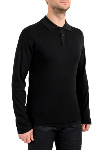Armani Collezioni Men's Black Silk Polo Pullover Sweater: Picture 2