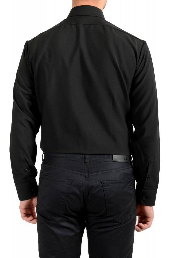 Armani Collezioni Men's Black Button Front Casual Shirt: Picture 6