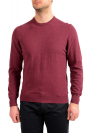 Pierre Balmain Men's Burgundy Wool Cashmere Crewneck Pullover Sweater