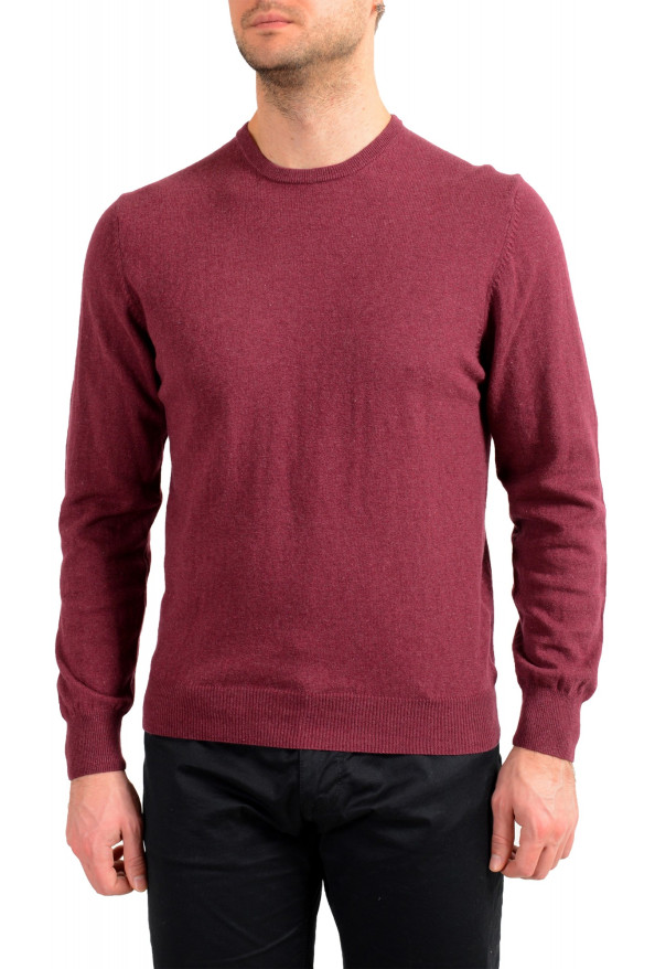 Pierre Balmain Men's Burgundy Wool Cashmere Crewneck Pullover Sweater