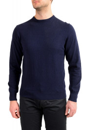 Pierre Balmain Men's Navy Blue Wool Cashmere Crewneck Pullover Sweater