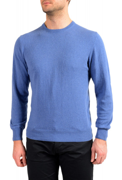 Pierre Balmain Men's Blue Wool Cashmere Crewneck Pullover Sweater