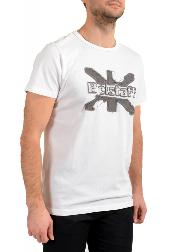 Belstaff Men's White Short Sleeve Logo Print Crewneck T-Shirt: Picture 2