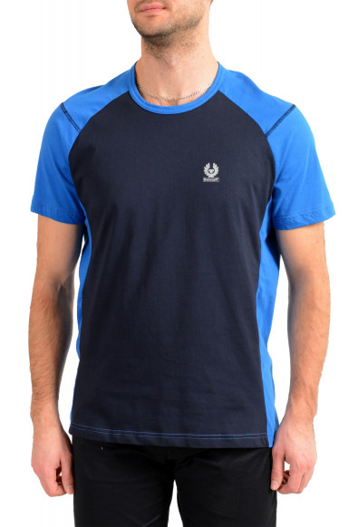 Belstaff Men's Blue Short Sleeve Logo Print Crewneck T-Shirt 