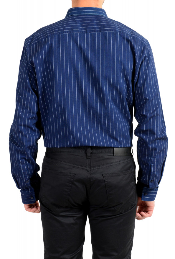 Hugo Boss Men's "Erondo" Extra Slim Fit Blue Striped Dress Shirt : Picture 6