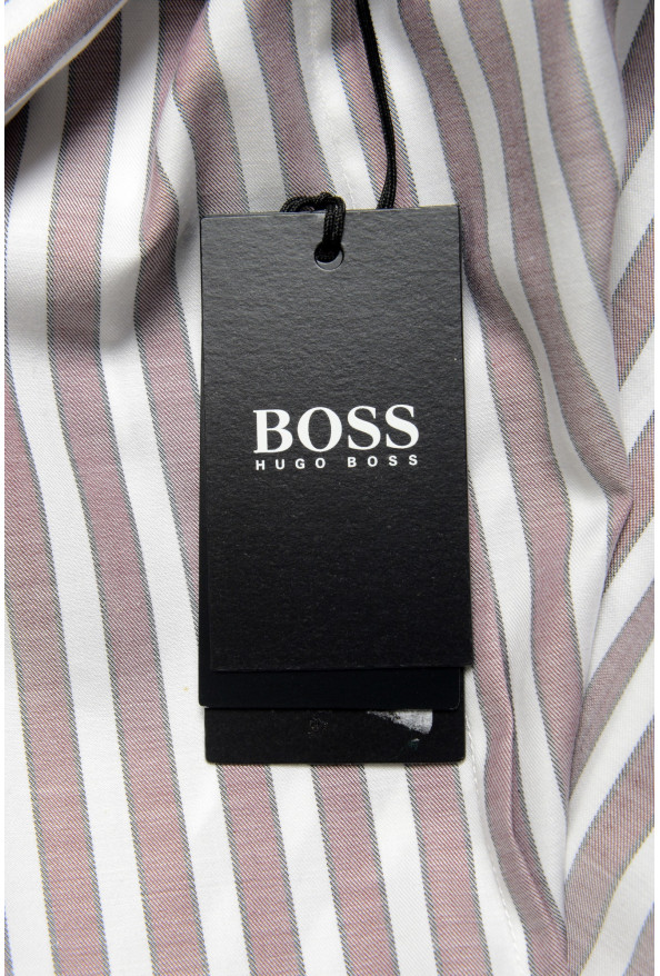 Hugo Boss Men's "Robb_2F" Sharp Fit Striped Short Sleeve Shirt: Picture 6