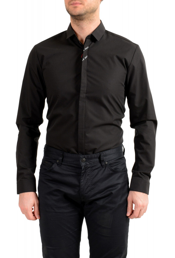 Hugo Boss Men's "Ed" Extra Slim Fit Black Long Sleeve Dress Shirt : Picture 4