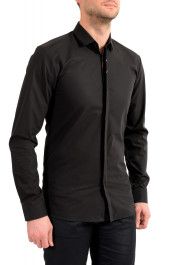 Hugo Boss Men's "Ed" Extra Slim Fit Black Long Sleeve Dress Shirt: Picture 2