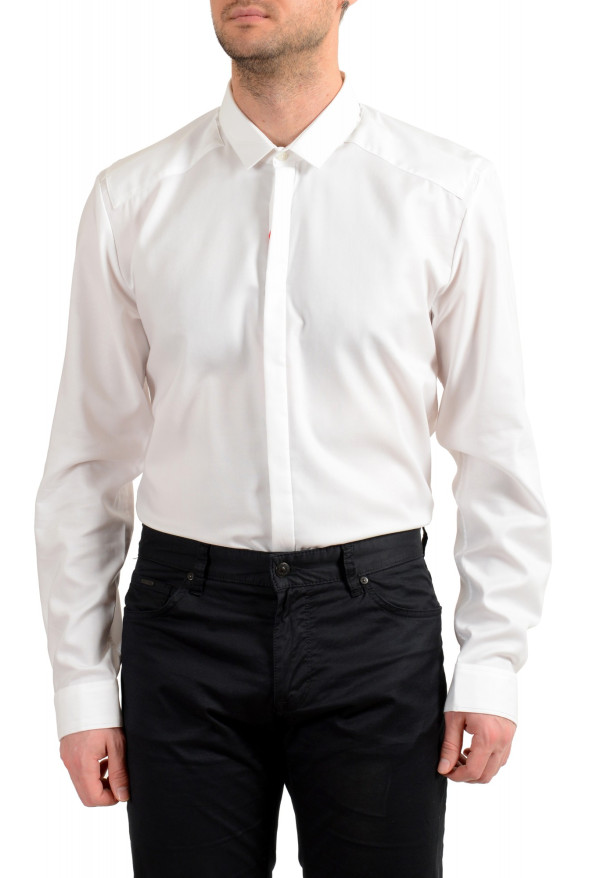Hugo Boss Men's "Edric" Extra Slim Fit White Long Sleeve Shirt : Picture 4