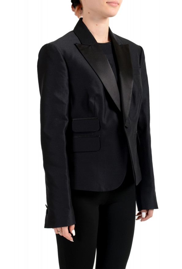 Dsquared2 Women's Black Wool Silk One Button Tuxedo Style Blazer: Picture 2