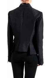 Dsquared2 Women's Black Wool Silk One Button Tuxedo Style Blazer: Picture 3