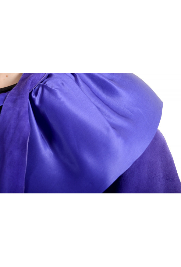 Dsquared2 Women's 100% Suede Leather Purple Button Down Coat: Picture 4