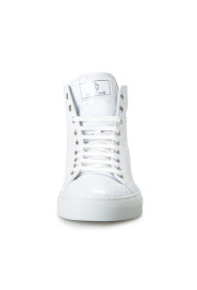 Roberto Cavalli Men's White Textured Leather High Top Fashion Sneakers Shoes: Picture 5