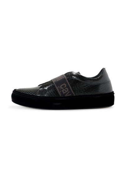 Cavalli Class Men's Black Python Print Leather Slip On Fashion Sneakers Shoes: Picture 2