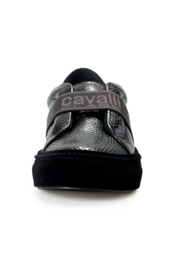 Cavalli Class Men's Black Python Print Leather Slip On Fashion Sneakers Shoes: Picture 5