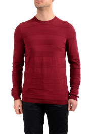 Hugo Boss Men's "Picardo" Slim Fit Silk Burgundy Pullover Sweater