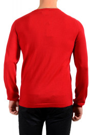 Hugo Boss Men's "Alban" Bright Red 100% Wool V-Neck Pullover Sweater: Picture 3