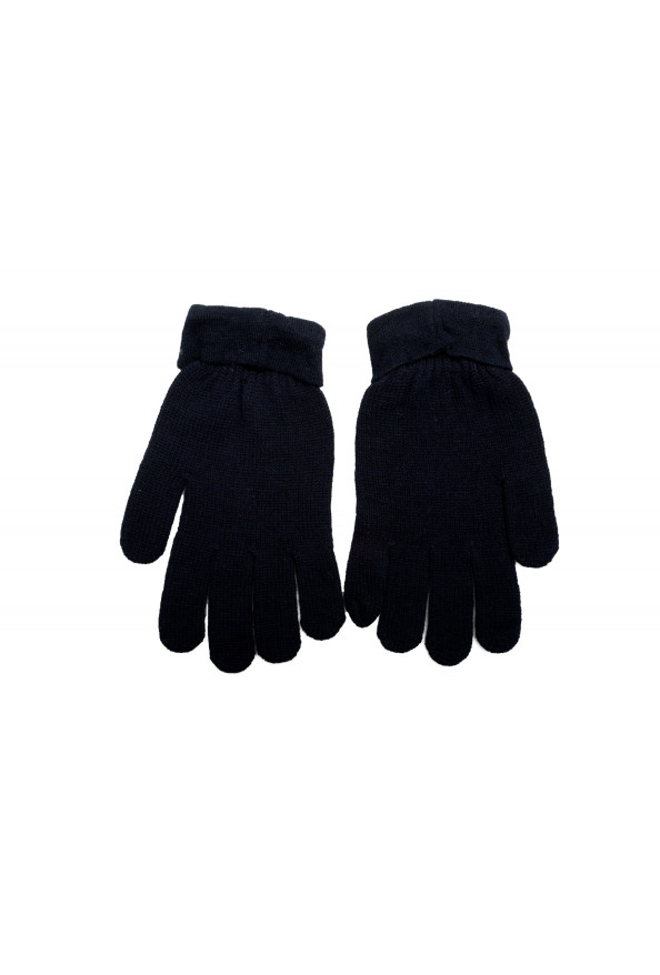 Cavalli Class Unisex 100% Wool Black Logo Print Knitted Gloves: Picture 2