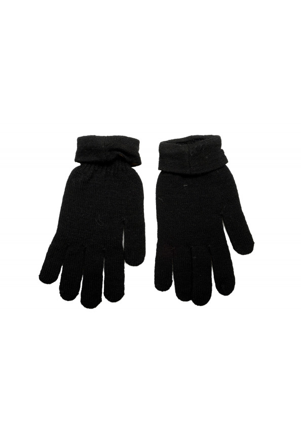 Cavalli Class Unisex 100% Wool Black Logo Print Knitted Gloves: Picture 3