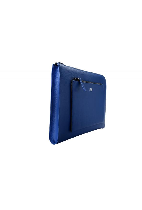 Cavalli Class Men's Royal Blue Textured Leather Document Portfolio Case Bag: Picture 4