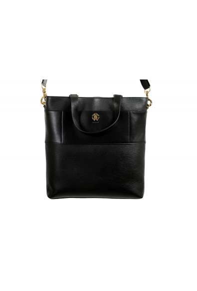 Roberto Cavalli Women's Black Textured Leather Tote Handbag Shoulder Bag: Picture 2